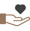 hand holding heart icon