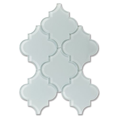 Arabesque light blue glass mosaic tile