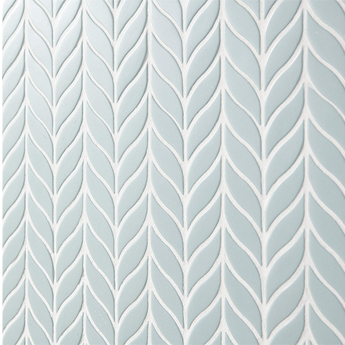 Dove gray Leaf pattern, glass mosaic