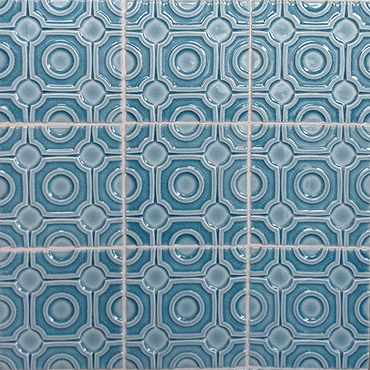 Relief tile in blue