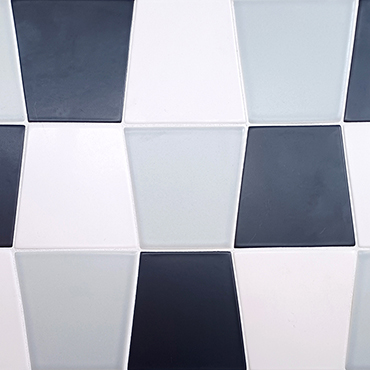 Trapezoid shape tiles in different colors